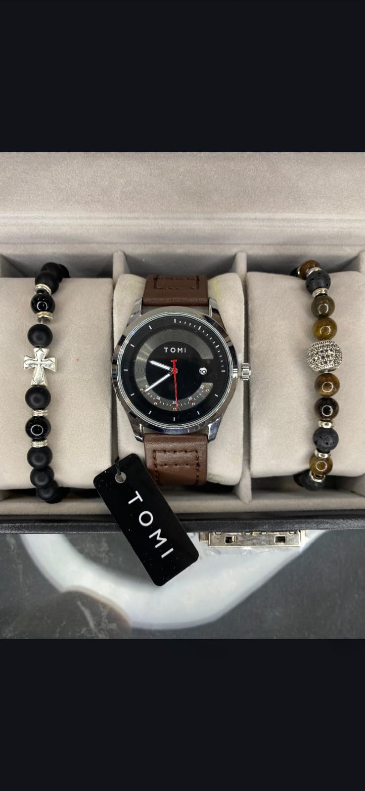 Reloj TOMI Clásico con Correa de Cuero Marrón