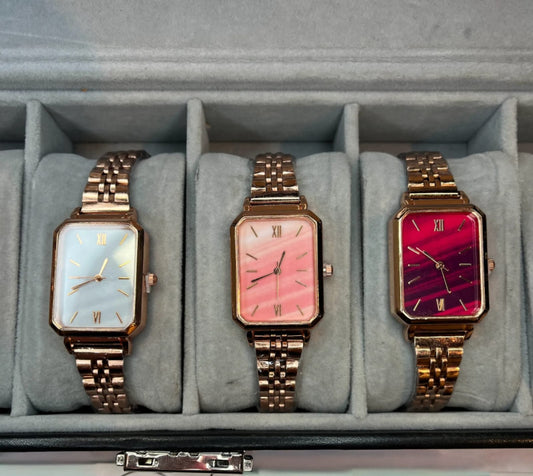 Reloj Femenino Elegance con Malla Acero Rosé