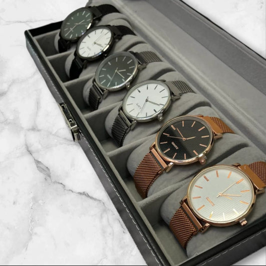 Reloj Minimalista con Correa Malla Milanesa – Varios Colores