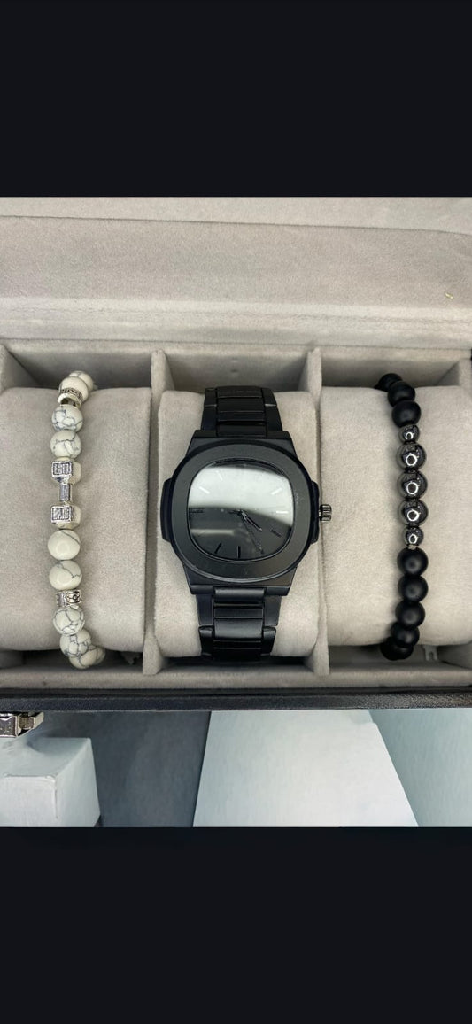 Reloj Minimalista Black Edition con Malla Metálica